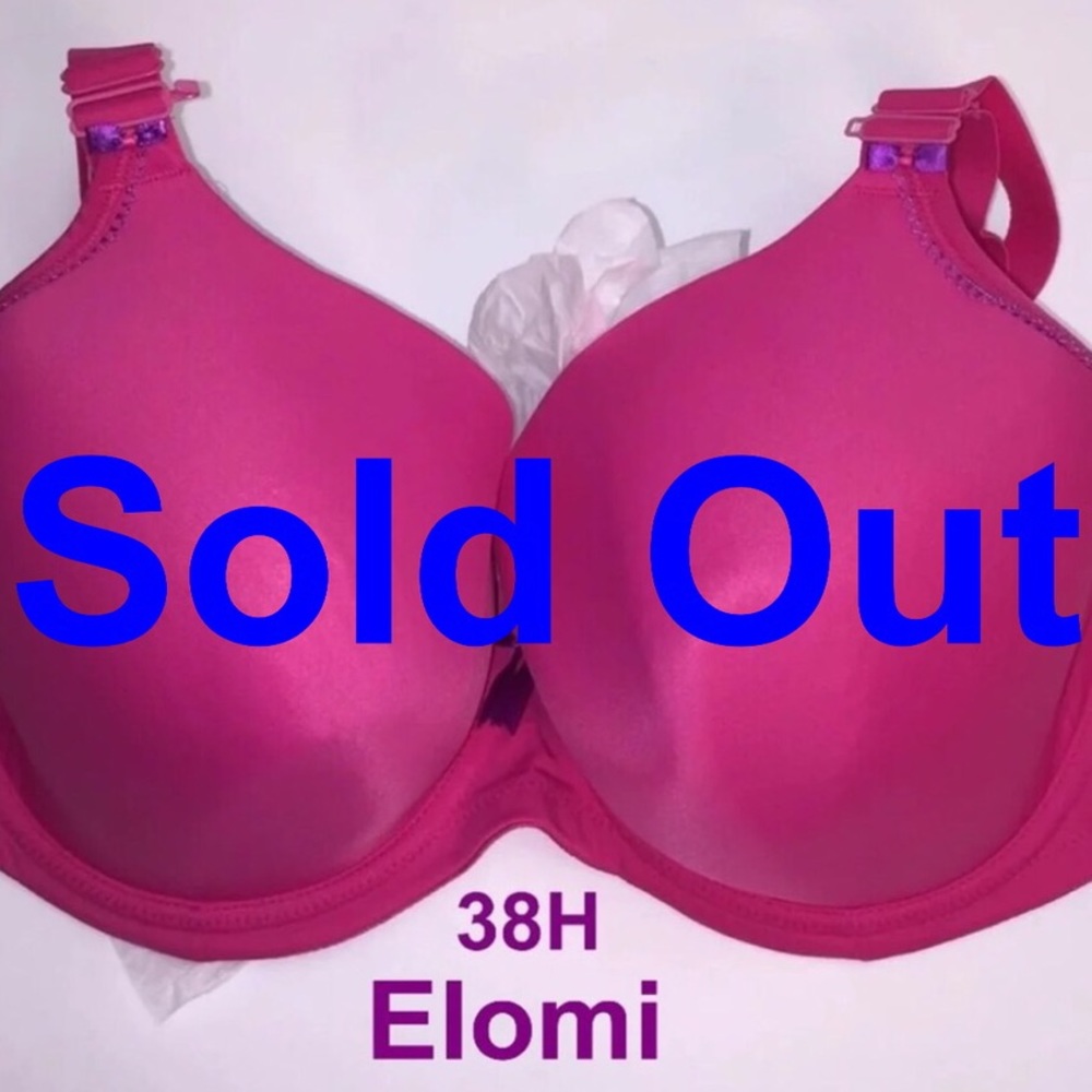 Bra Elomi 38H Pink Underwire Padded Purple Accent